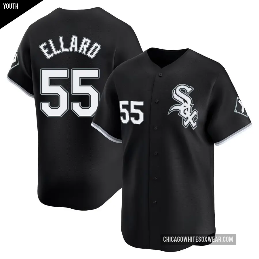 Youth Chicago White Sox ＃55 Fraser Ellard Limited Black Alternate Jersey
