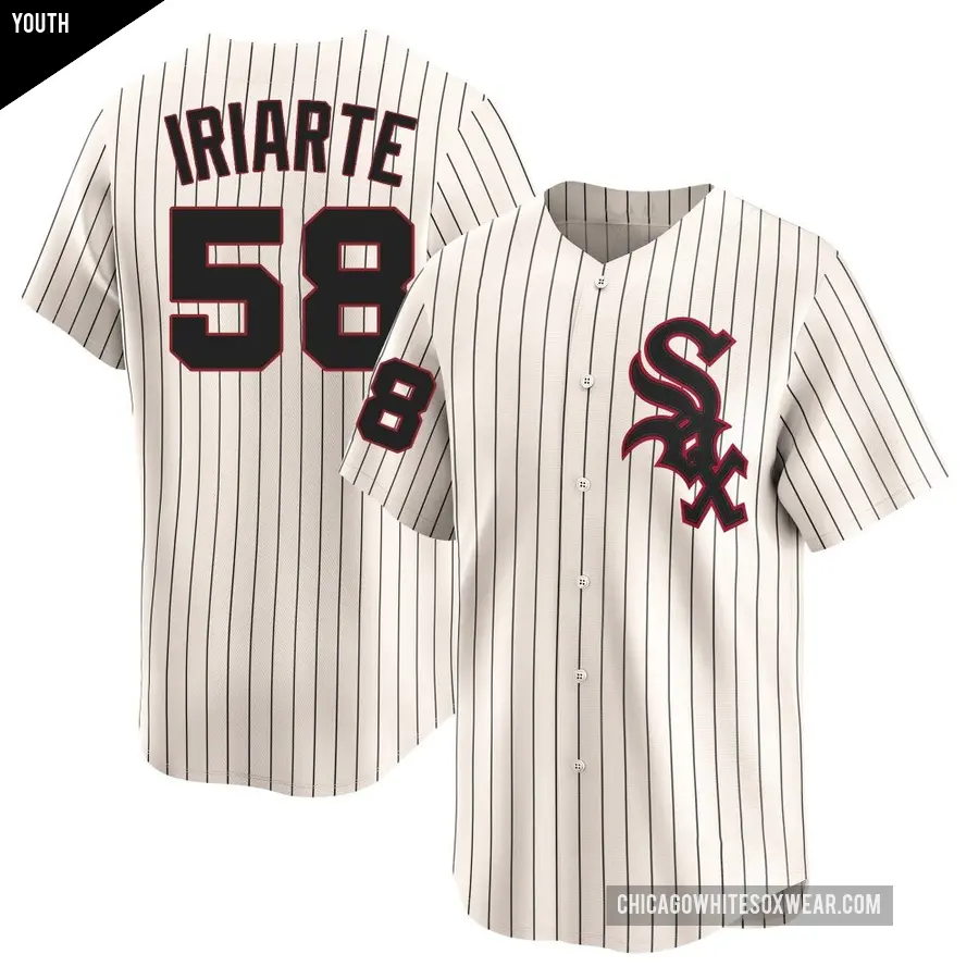 Youth Chicago White Sox ＃58 Jairo Iriarte Limited Cream Throwback Cooperstown Jersey