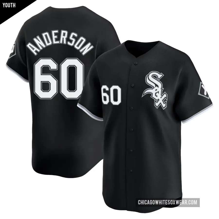 Youth Chicago White Sox ＃60 Justin Anderson Limited Black Alternate Jersey