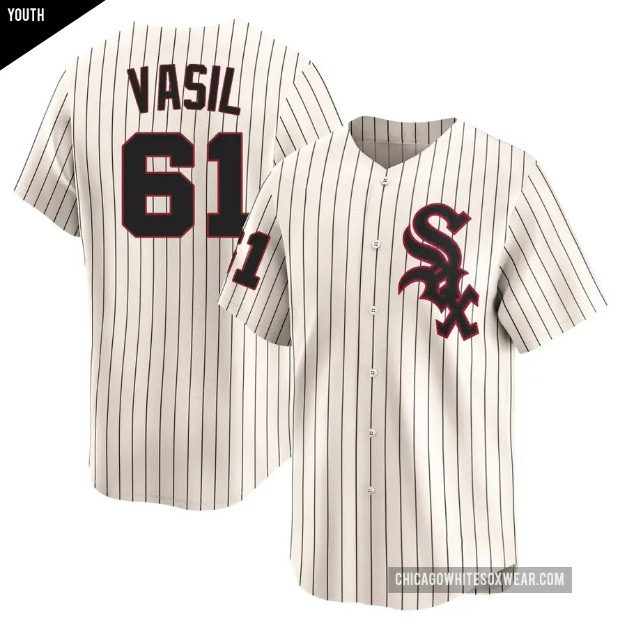 Youth Chicago White Sox ＃61 Mike Vasil Limited Cream Throwback Cooperstown Jersey