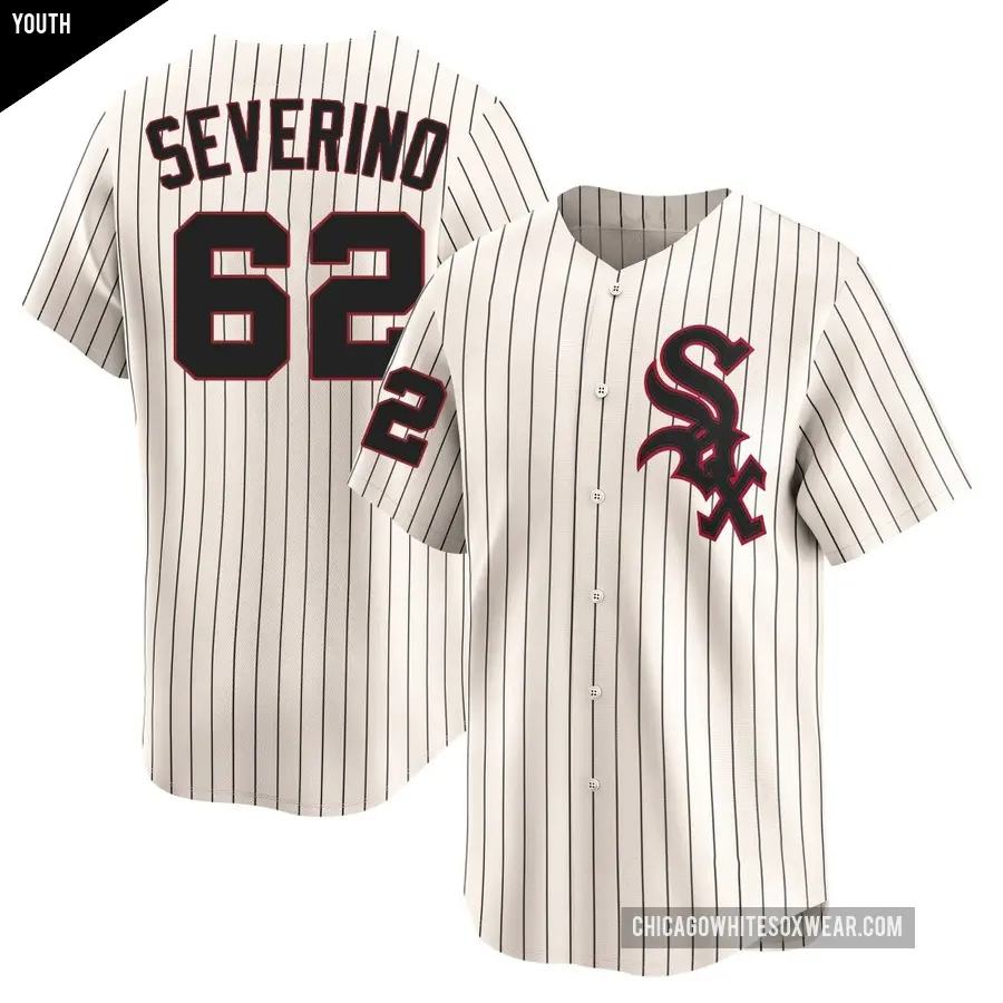 Youth Chicago White Sox ＃62 Anderson Severino Limited Cream Throwback Cooperstown Jersey