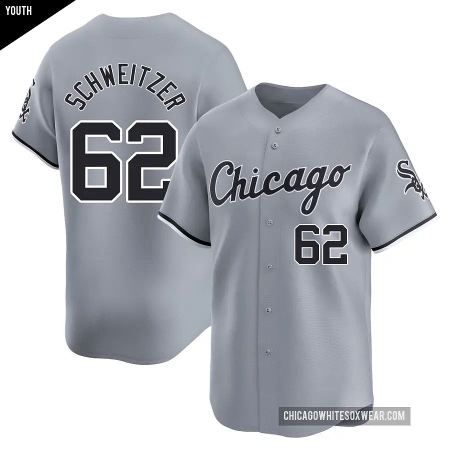 Youth Chicago White Sox ＃62 Tyler Schweitzer Limited Gray Road Jersey