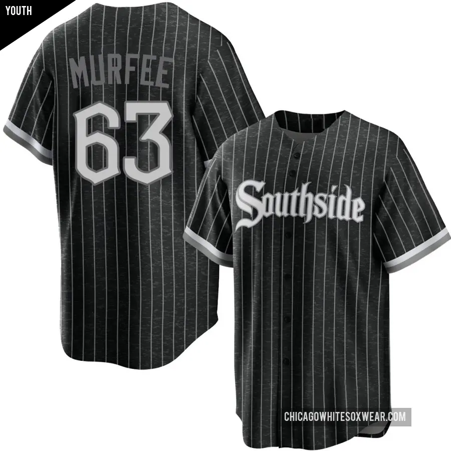 Youth Chicago White Sox ＃63 Penn Murfee Replica Black 2021 City Connect Jersey