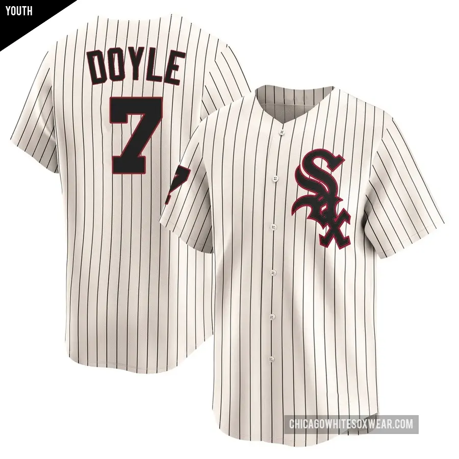 Youth Chicago White Sox ＃7 Brenton Doyle Limited Cream Throwback Cooperstown Jersey