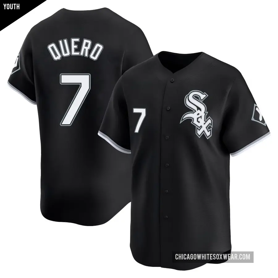 Youth Chicago White Sox ＃7 Edgar Quero Limited Black Alternate Jersey