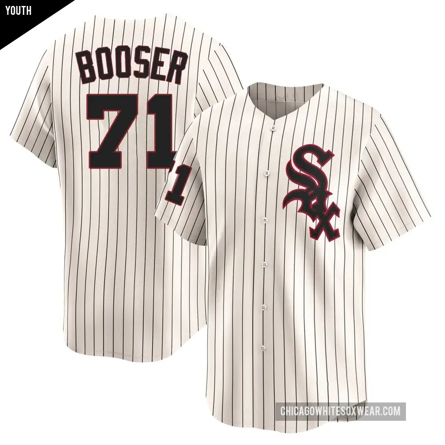 Youth Chicago White Sox ＃71 Cam Booser Limited Cream Throwback Cooperstown Jersey