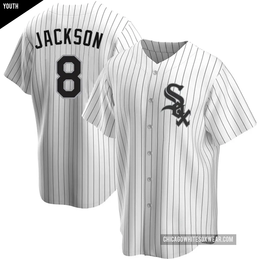 Youth Chicago White Sox ＃8 Bo Jackson Replica White Home Jersey