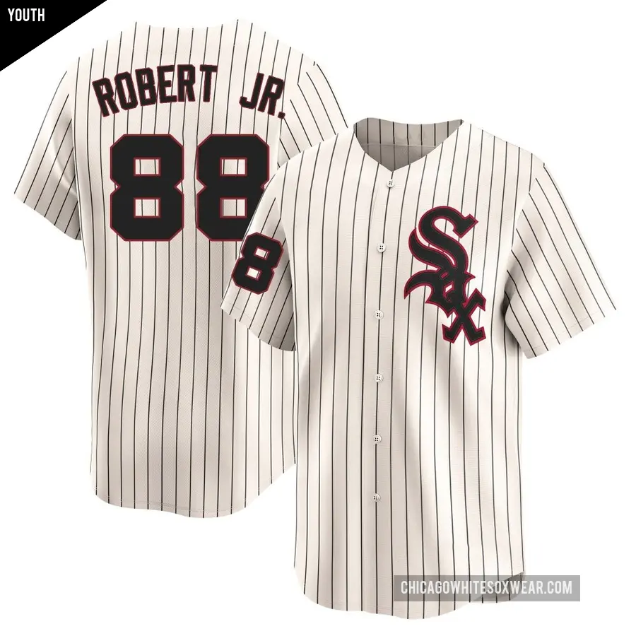 Youth Chicago White Sox ＃88 Luis Robert Jr. Limited Cream Throwback Cooperstown Jersey