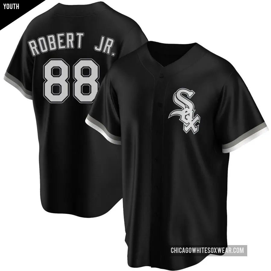 Youth Chicago White Sox ＃88 Luis Robert Jr. Replica Black Alternate Jersey