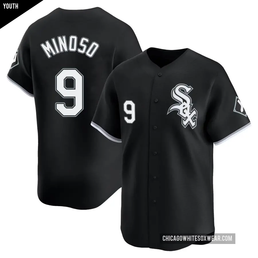 Youth Chicago White Sox ＃9 Minnie Minoso Limited Black Alternate Jersey